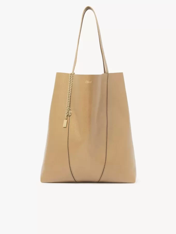 Büyük Chloé Spin deri tote çanta Büyük Chloé Spin deri tote çanta