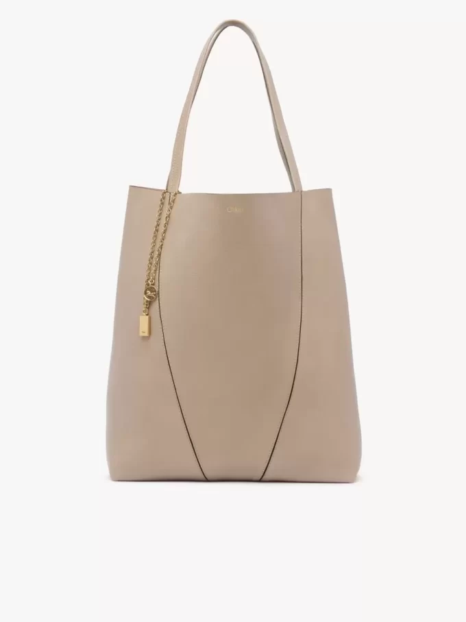 Büyük Chloé Spin deri tote çanta Büyük Chloé Spin deri tote çanta