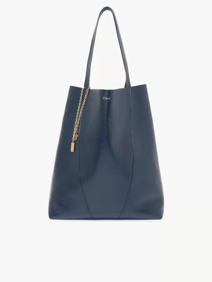 Büyük Chloé Spin deri tote çanta Büyük Chloé Spin deri tote çanta