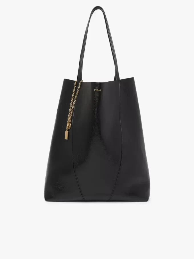 Büyük Chloé Spin deri tote çanta Büyük Chloé Spin deri tote çanta