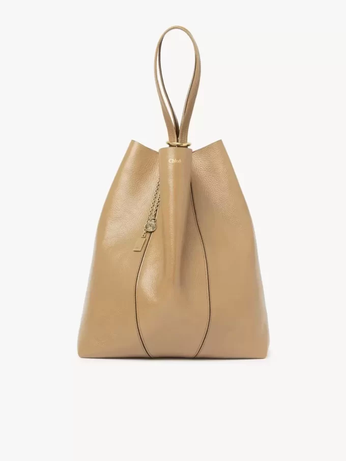Büyük Chloé Spin deri tote çanta Büyük Chloé Spin deri tote çanta