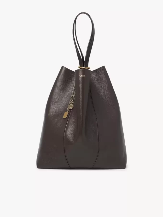Büyük Chloé Spin deri tote çanta Büyük Chloé Spin deri tote çanta