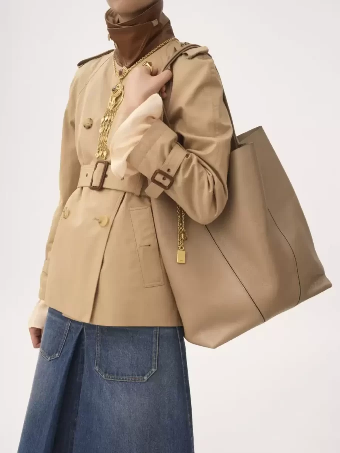 Büyük Chloé Spin deri tote çanta Büyük Chloé Spin deri tote çanta