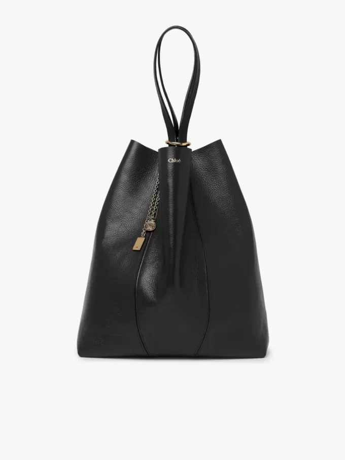 Büyük Chloé Spin deri tote çanta Büyük Chloé Spin deri tote çanta