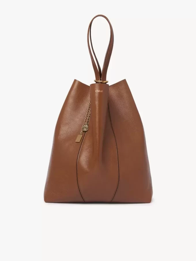 Büyük Chloé Spin deri tote çanta Büyük Chloé Spin deri tote çanta