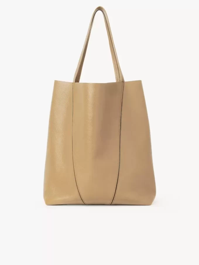 Büyük Chloé Spin deri tote çanta Büyük Chloé Spin deri tote çanta