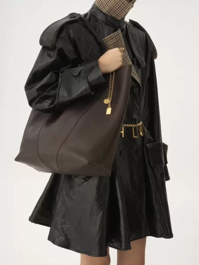 Büyük Chloé Spin deri tote çanta Büyük Chloé Spin deri tote çanta