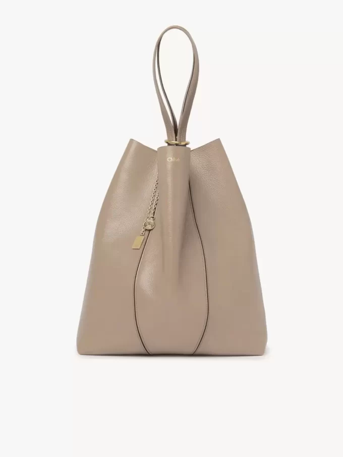 Büyük Chloé Spin deri tote çanta Büyük Chloé Spin deri tote çanta