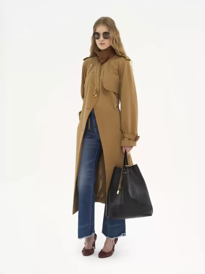 Büyük Chloé Spin deri tote çanta Büyük Chloé Spin deri tote çanta