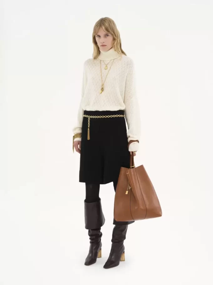 Büyük Chloé Spin deri tote çanta Büyük Chloé Spin deri tote çanta