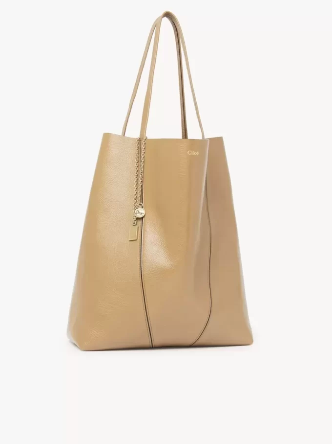 Büyük Chloé Spin deri tote çanta Büyük Chloé Spin deri tote çanta