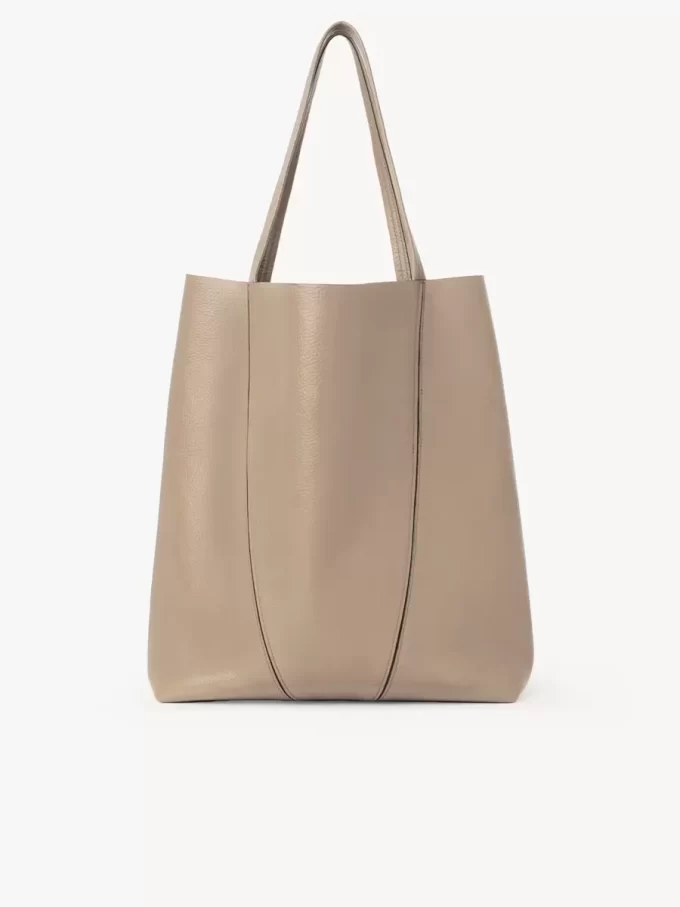 Büyük Chloé Spin deri tote çanta Büyük Chloé Spin deri tote çanta