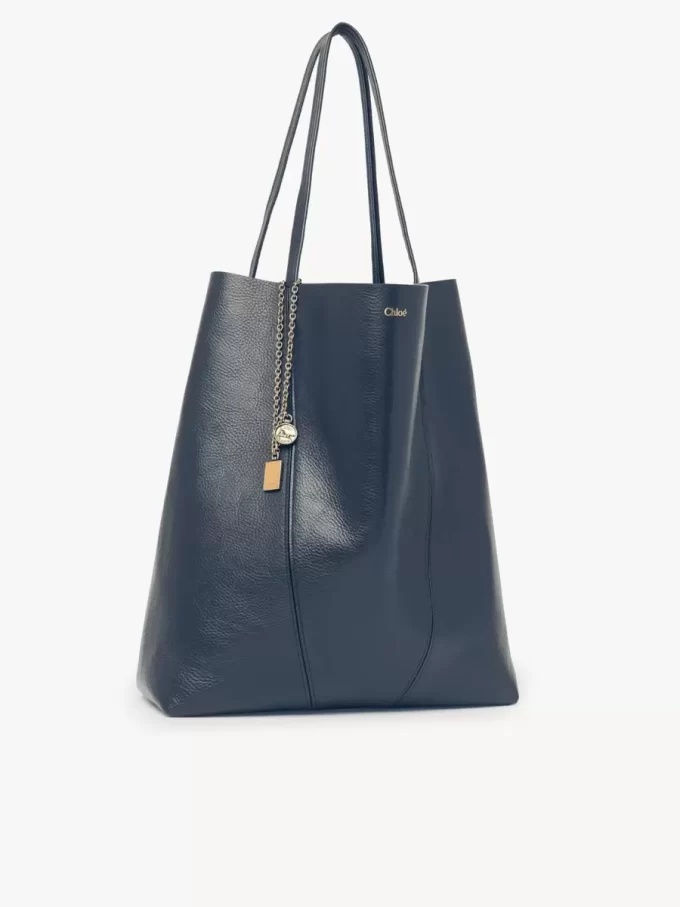 Büyük Chloé Spin deri tote çanta Büyük Chloé Spin deri tote çanta