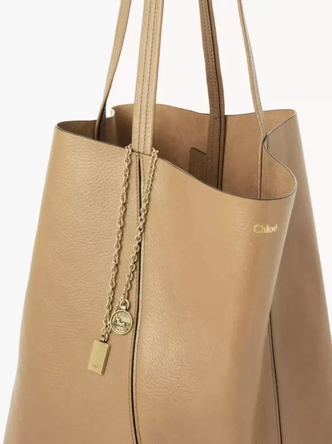 Büyük Chloé Spin deri tote çanta Büyük Chloé Spin deri tote çanta