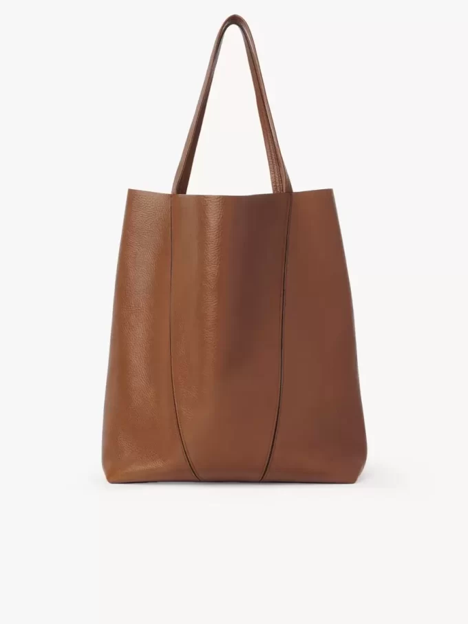 Büyük Chloé Spin deri tote çanta Büyük Chloé Spin deri tote çanta