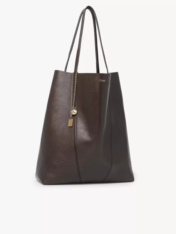 Büyük Chloé Spin deri tote çanta Büyük Chloé Spin deri tote çanta
