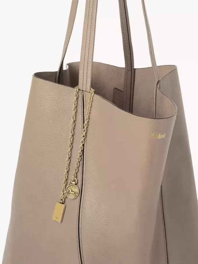 Büyük Chloé Spin deri tote çanta Büyük Chloé Spin deri tote çanta
