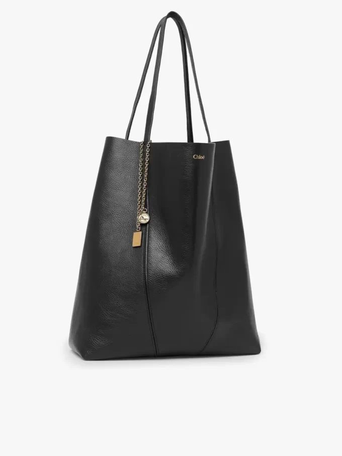 Büyük Chloé Spin deri tote çanta Büyük Chloé Spin deri tote çanta