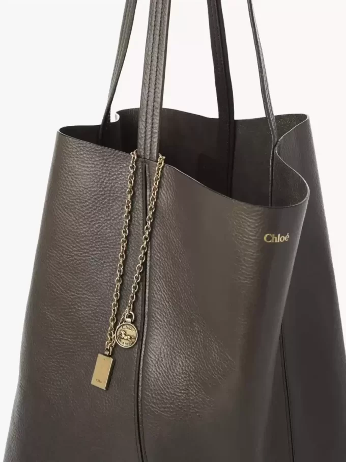 Büyük Chloé Spin deri tote çanta Büyük Chloé Spin deri tote çanta
