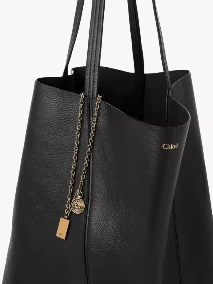 Büyük Chloé Spin deri tote çanta Büyük Chloé Spin deri tote çanta