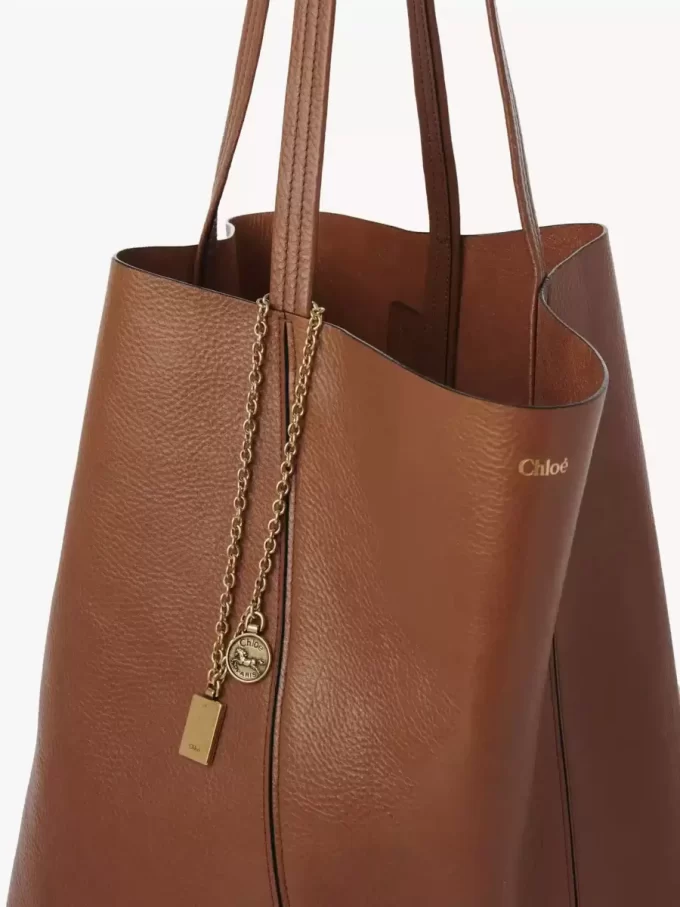 Büyük Chloé Spin deri tote çanta Büyük Chloé Spin deri tote çanta