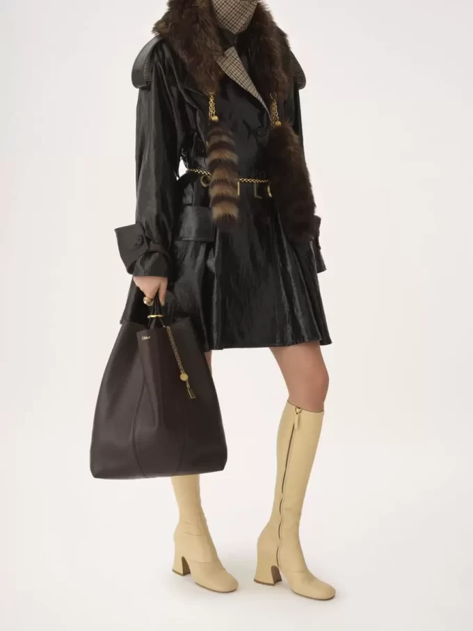 Büyük Chloé Spin deri tote çanta Büyük Chloé Spin deri tote çanta