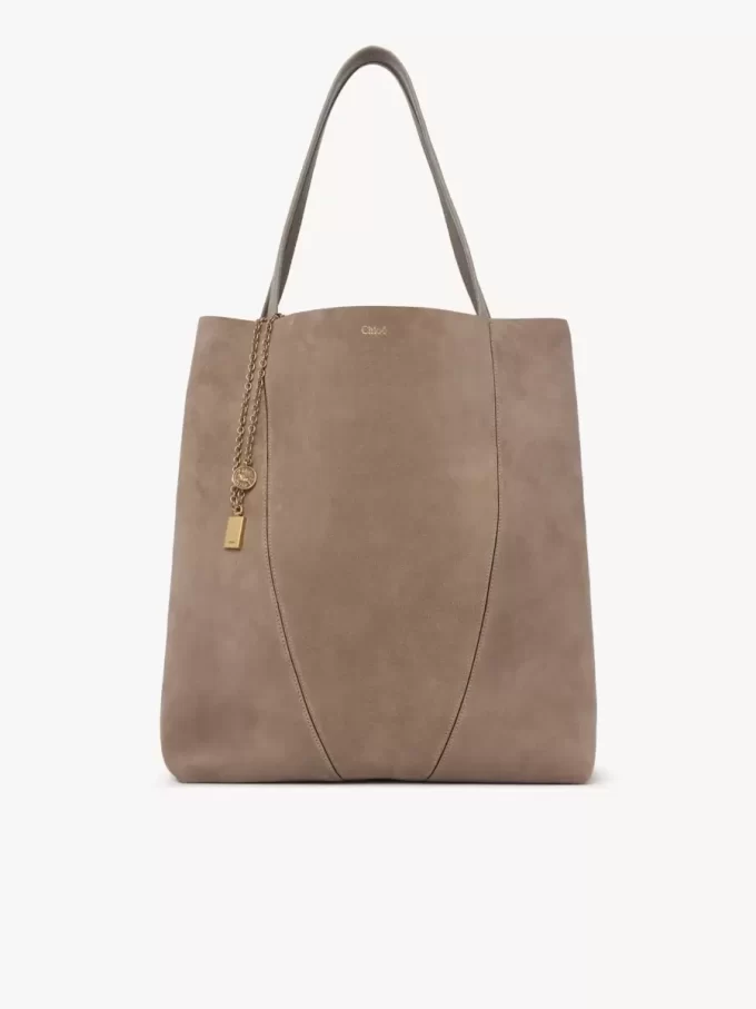 Büyük Chloé Spin süet deri tote çanta Büyük Chloé Spin süet deri tote çanta