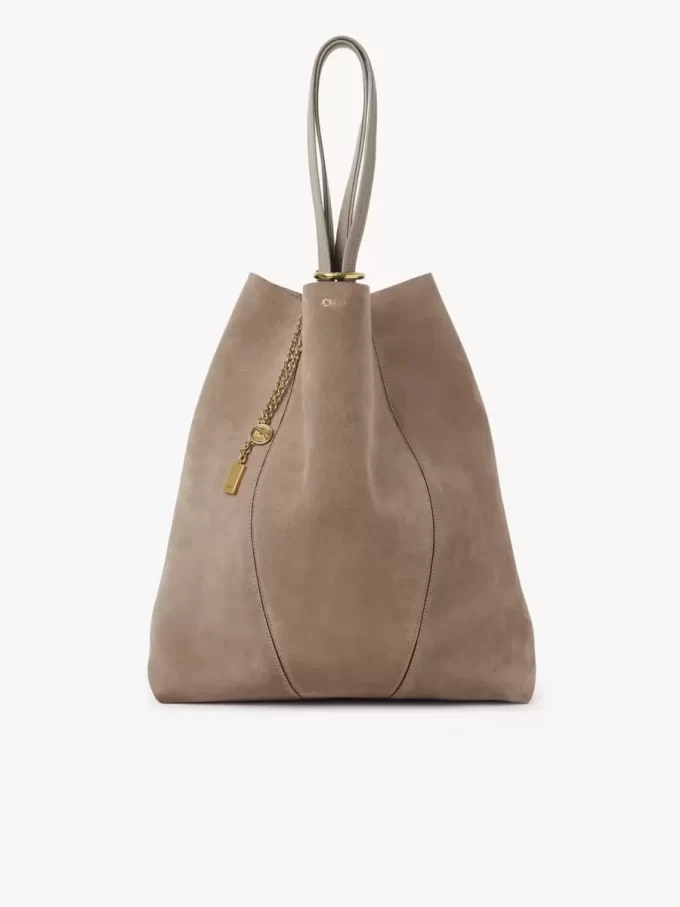 Büyük Chloé Spin süet deri tote çanta Büyük Chloé Spin süet deri tote çanta