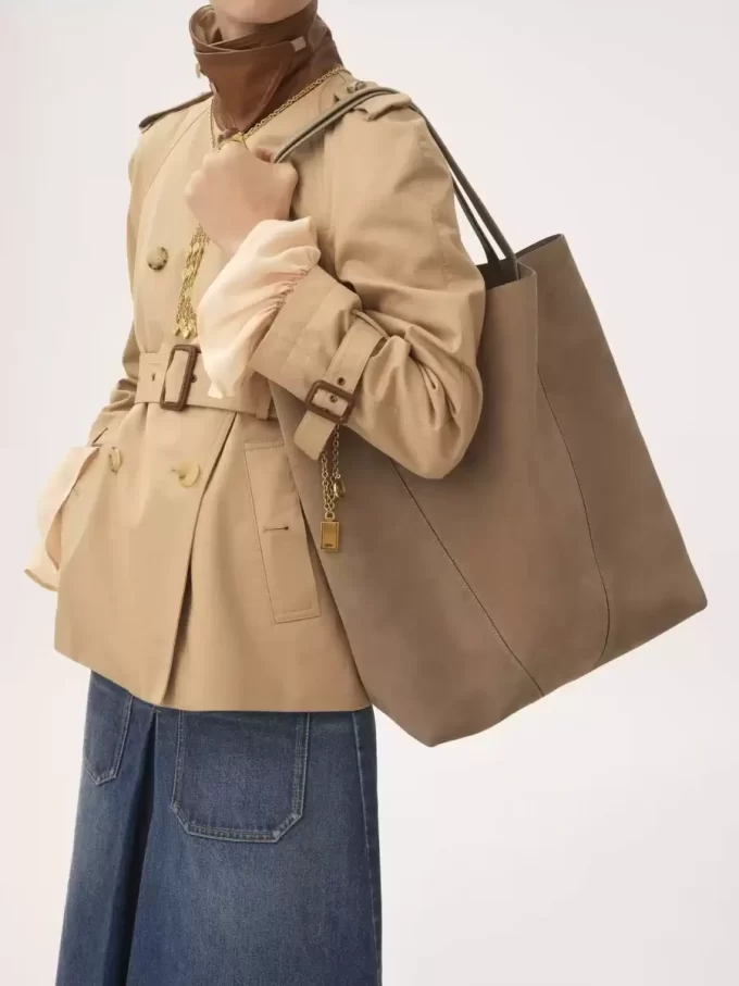 Büyük Chloé Spin süet deri tote çanta Büyük Chloé Spin süet deri tote çanta
