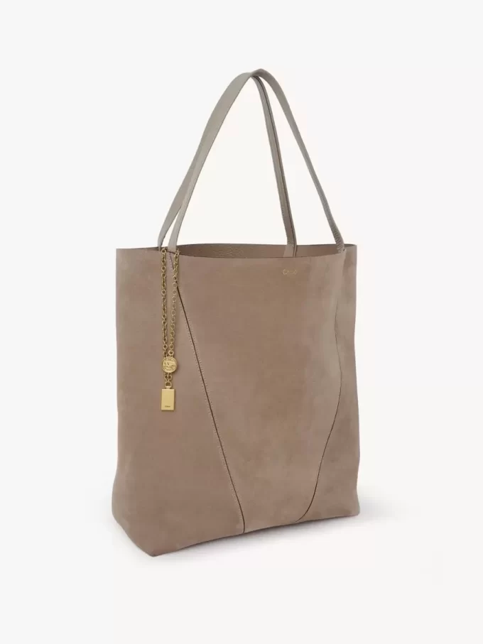 Büyük Chloé Spin süet deri tote çanta Büyük Chloé Spin süet deri tote çanta