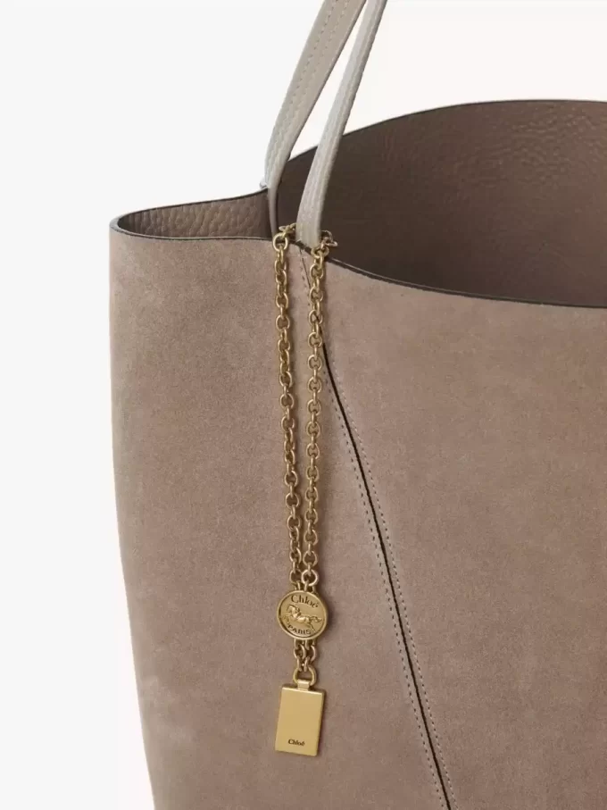 Büyük Chloé Spin süet deri tote çanta Büyük Chloé Spin süet deri tote çanta