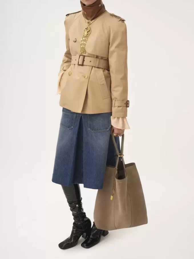 Büyük Chloé Spin süet deri tote çanta Büyük Chloé Spin süet deri tote çanta