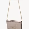 Chloé Iconic metalize deri zincirli kapaklı cüzdan Chloé Iconic metalize deri zincirli kapaklı cüzdan
