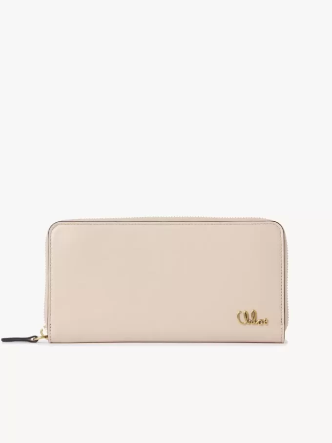 Chloé Iconic parlak deri fermuarlı uzun cüzdan Chloé Iconic parlak deri fermuarlı uzun cüzdan
