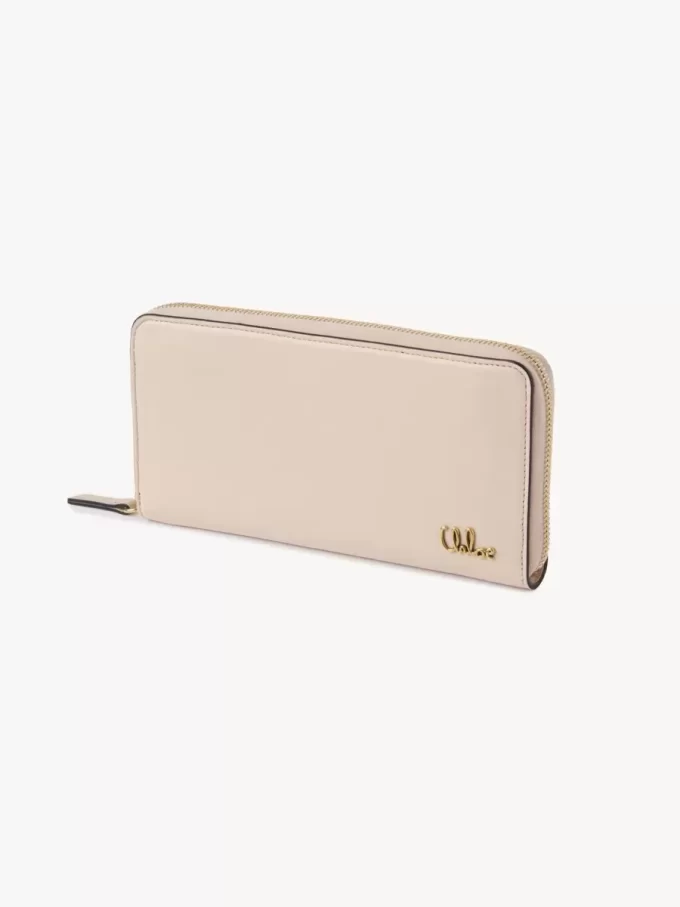 Chloé Iconic parlak deri fermuarlı uzun cüzdan Chloé Iconic parlak deri fermuarlı uzun cüzdan
