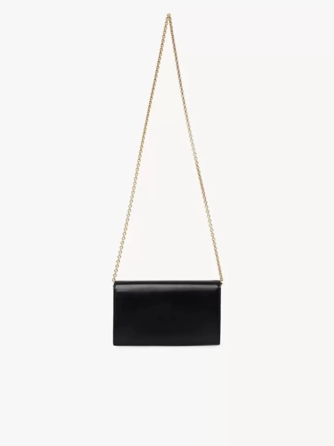 Chloé Iconic zincirli parlak deri kapaklı cüzdan Chloé Iconic zincirli parlak deri kapaklı cüzdan