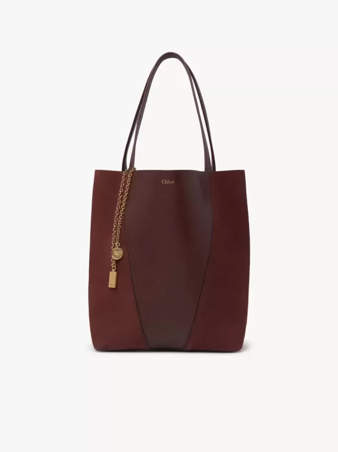 Chloé Spin tote çanta, taneli ve süet deriden Chloé Spin tote çanta, taneli ve süet deriden