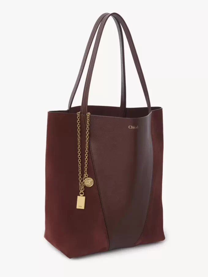 Chloé Spin tote çanta, taneli ve süet deriden Chloé Spin tote çanta, taneli ve süet deriden