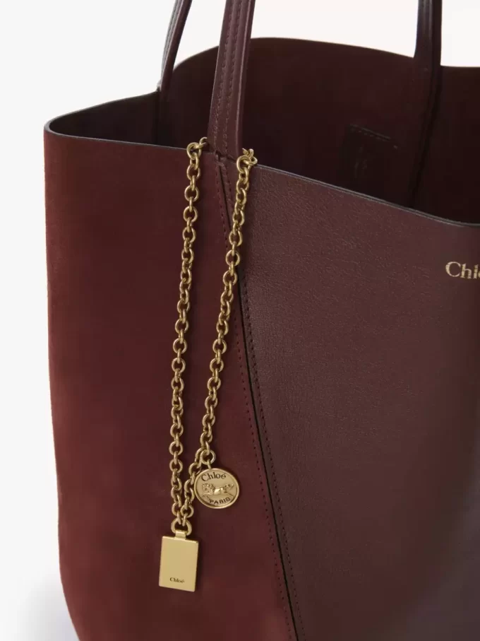 Chloé Spin tote çanta, taneli ve süet deriden Chloé Spin tote çanta, taneli ve süet deriden
