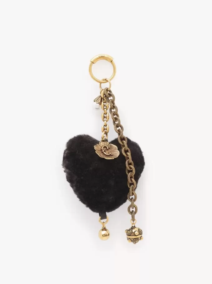 Chloé Symbols Kalp Koyun postu çanta süsü pirinçten Chloé Symbols Kalp Koyun postu çanta süsü pirinçten