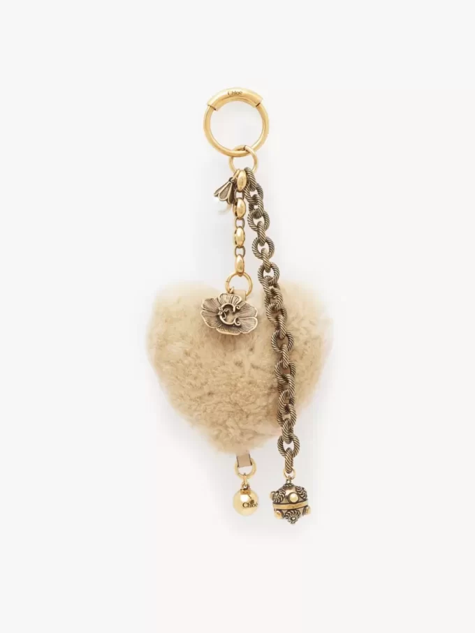 Chloé Symbols Kalp Koyun postu çanta süsü pirinçten Chloé Symbols Kalp Koyun postu çanta süsü pirinçten
