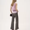 Deri fırfırlı geniş paça pantolon Deri fırfırlı geniş paça pantolon