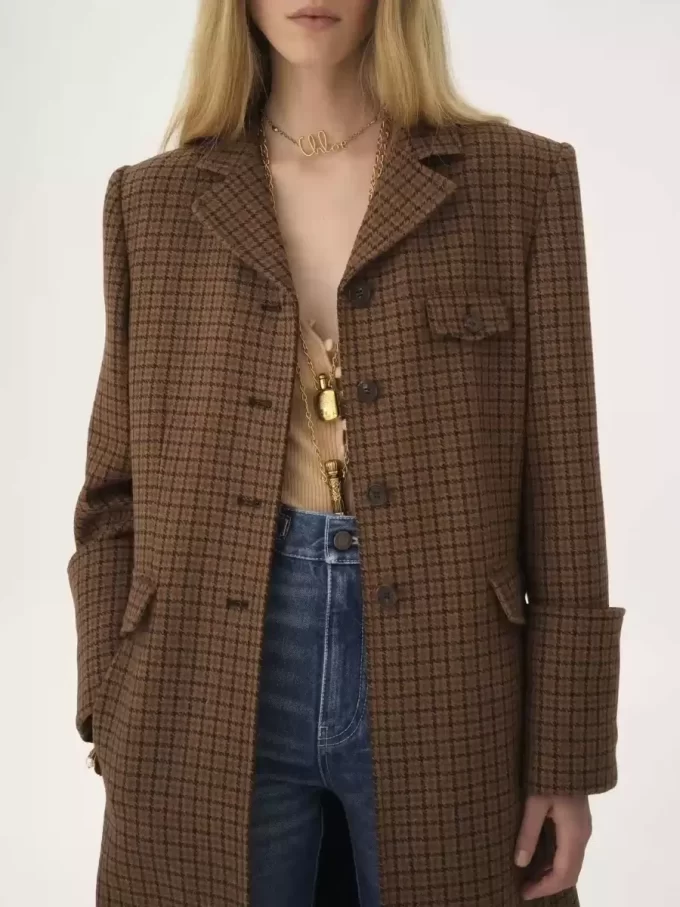 Houndstooth yününden yapılmış binicilik ceketi Houndstooth yününden yapılmış binicilik ceketi