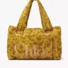 Jakarlı havlu kumaştan büyük Chloé Plage tote çanta Jakarlı havlu kumaştan büyük Chloé Plage tote çanta