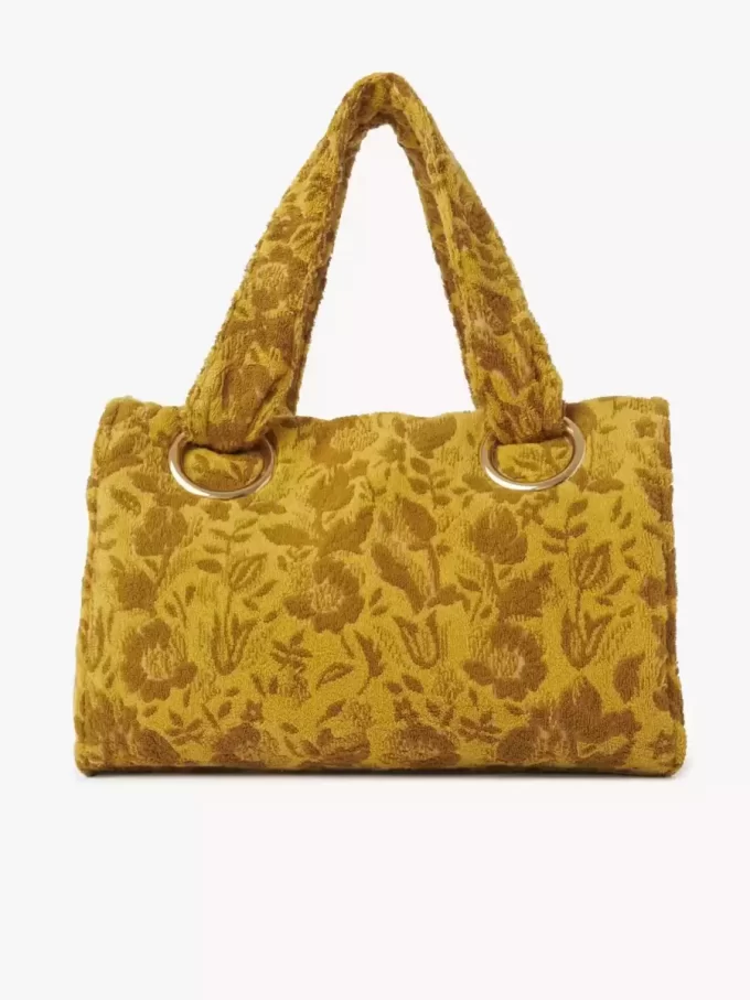 Jakarlı havlu kumaştan büyük Chloé Plage tote çanta Jakarlı havlu kumaştan büyük Chloé Plage tote çanta