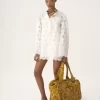 Jakarlı havlu kumaştan büyük Chloé Plage tote çanta Jakarlı havlu kumaştan büyük Chloé Plage tote çanta