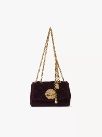 Kadifeden küçük Chloé Heritage omuz çantası
