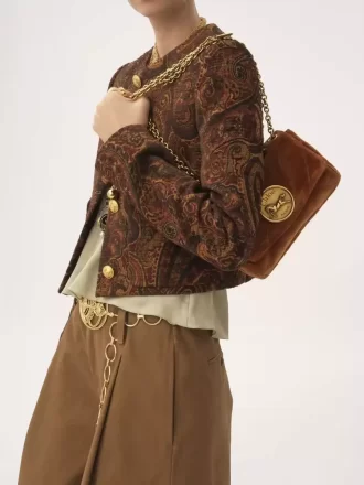 Kadifeden küçük Chloé Heritage omuz çantası