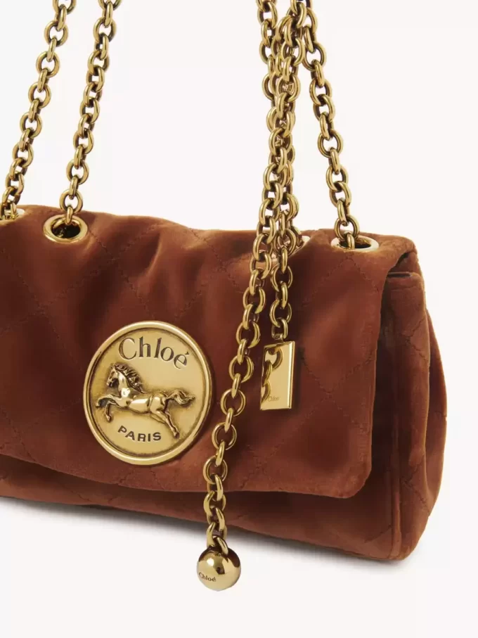 Kadifeden küçük Chloé Heritage omuz çantası Kadifeden küçük Chloé Heritage omuz çantası