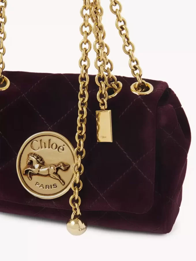 Kadifeden küçük Chloé Heritage omuz çantası Kadifeden küçük Chloé Heritage omuz çantası